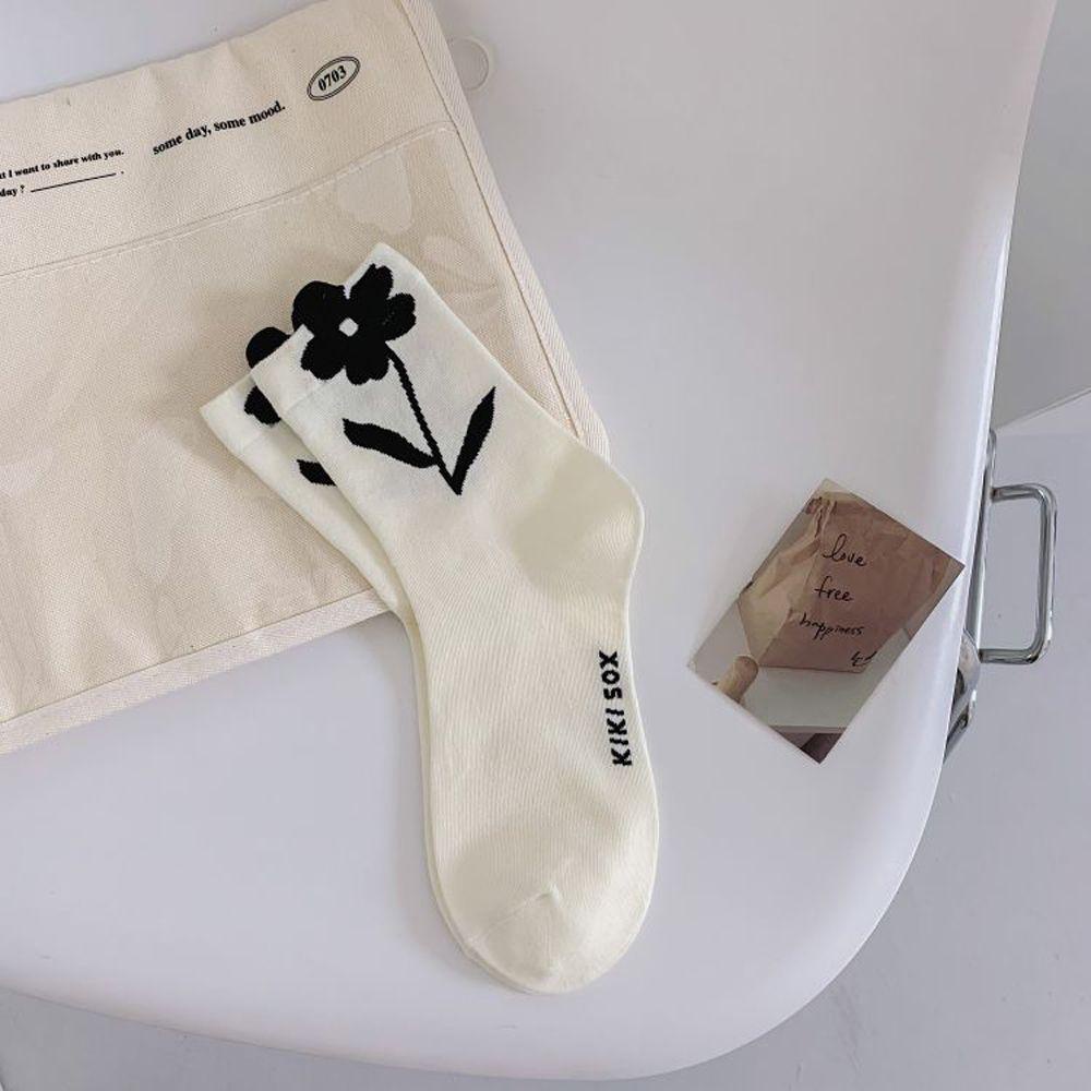 Vớ Cotton Thoáng Khí In Họa Tiết Hoa Phong Cách Harajuku Dễ Thương Thời Trang Cho Nữ