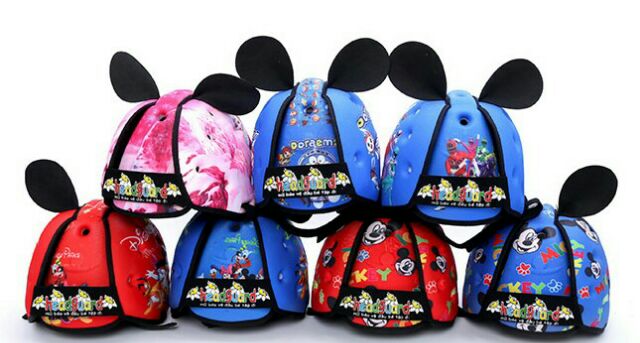 Nón Bảo Hiểm Bảo Vệ Đầu Cho Bé HEADGUARD - Mickey Đỏ