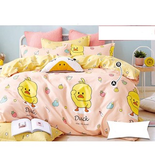 Vải may chăn ga áo gối,gối ôm khổ 2m35 hình chú vịt tiktok