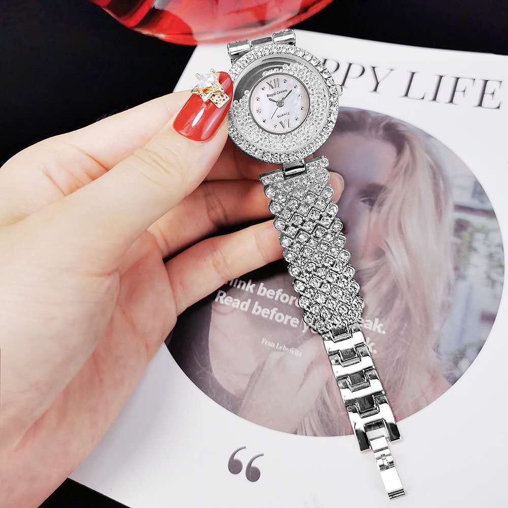 Đồng Hồ Nữ Chính Hãng Dây Kim Loại Đính Đá Royal Crown 2606 Jewelry Chống Nước Chố | BigBuy360 - bigbuy360.vn