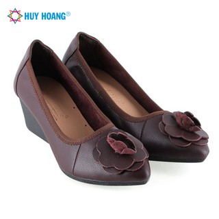 Giày nữ da bò 5 phân màu nâu đất LS7943