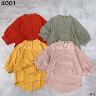 Áo sơ mi cổ trụ phom xinh