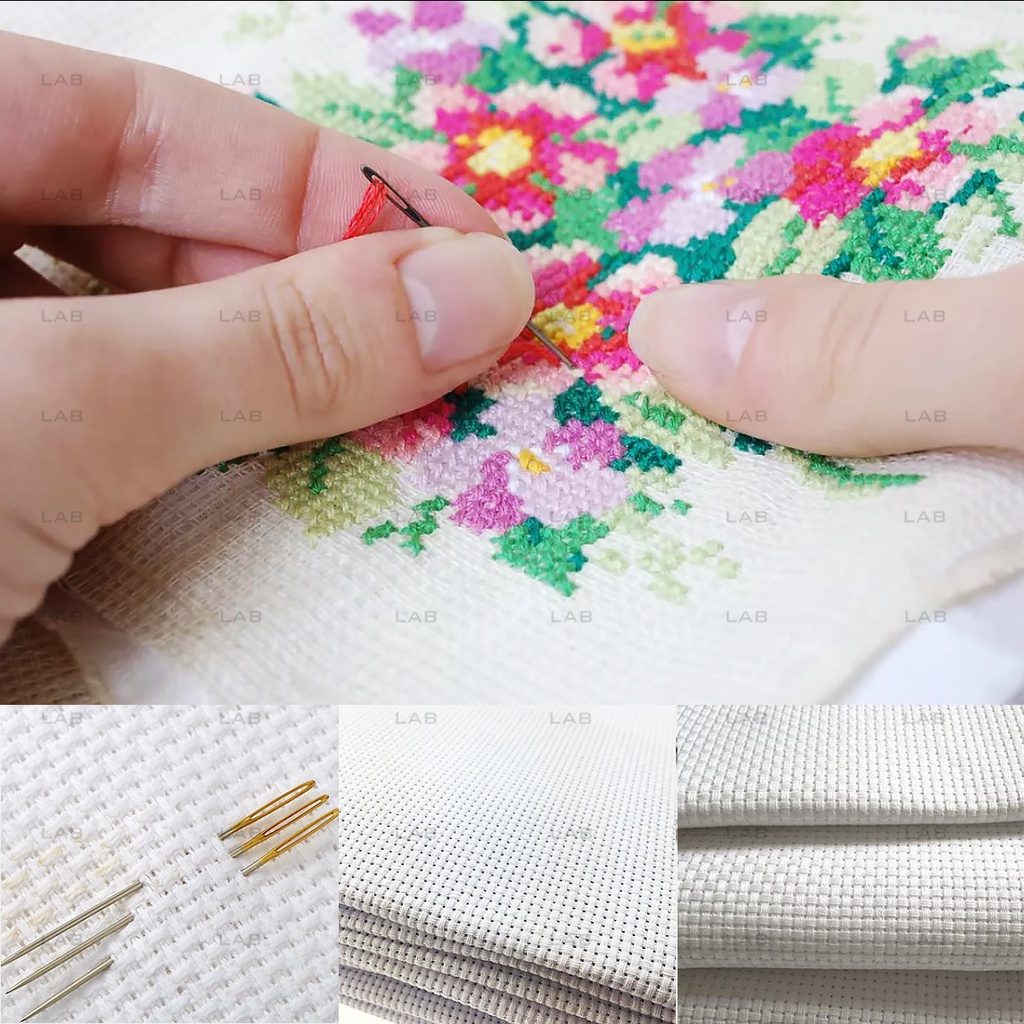Vải cotton thêu chữ thập cross stitch #0103