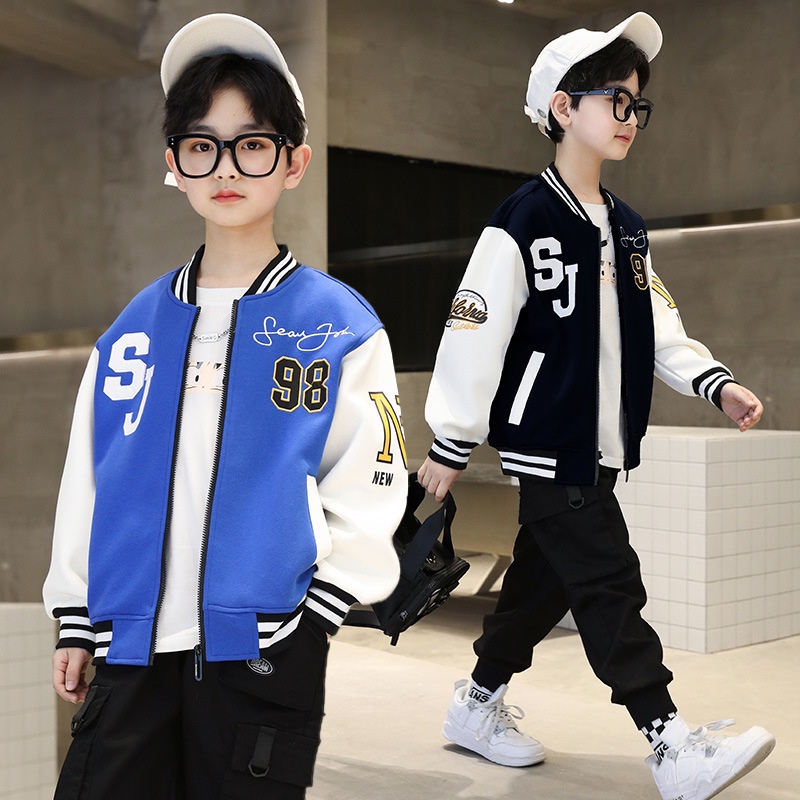 Áo bomber bé trai 14-45kg, áo khoác bé trai 4-15 tuổi mẫu SJ98 chất liệu nỉ cao cấp, hàng may kĩ.KHOAC98