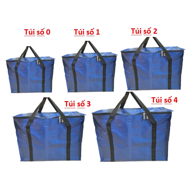 Túi bạt - Túi dứa đựng đồ có dây kéo chịu tải trên 20kg -nhiều size - vải bạt chính hãng Tú Phương
