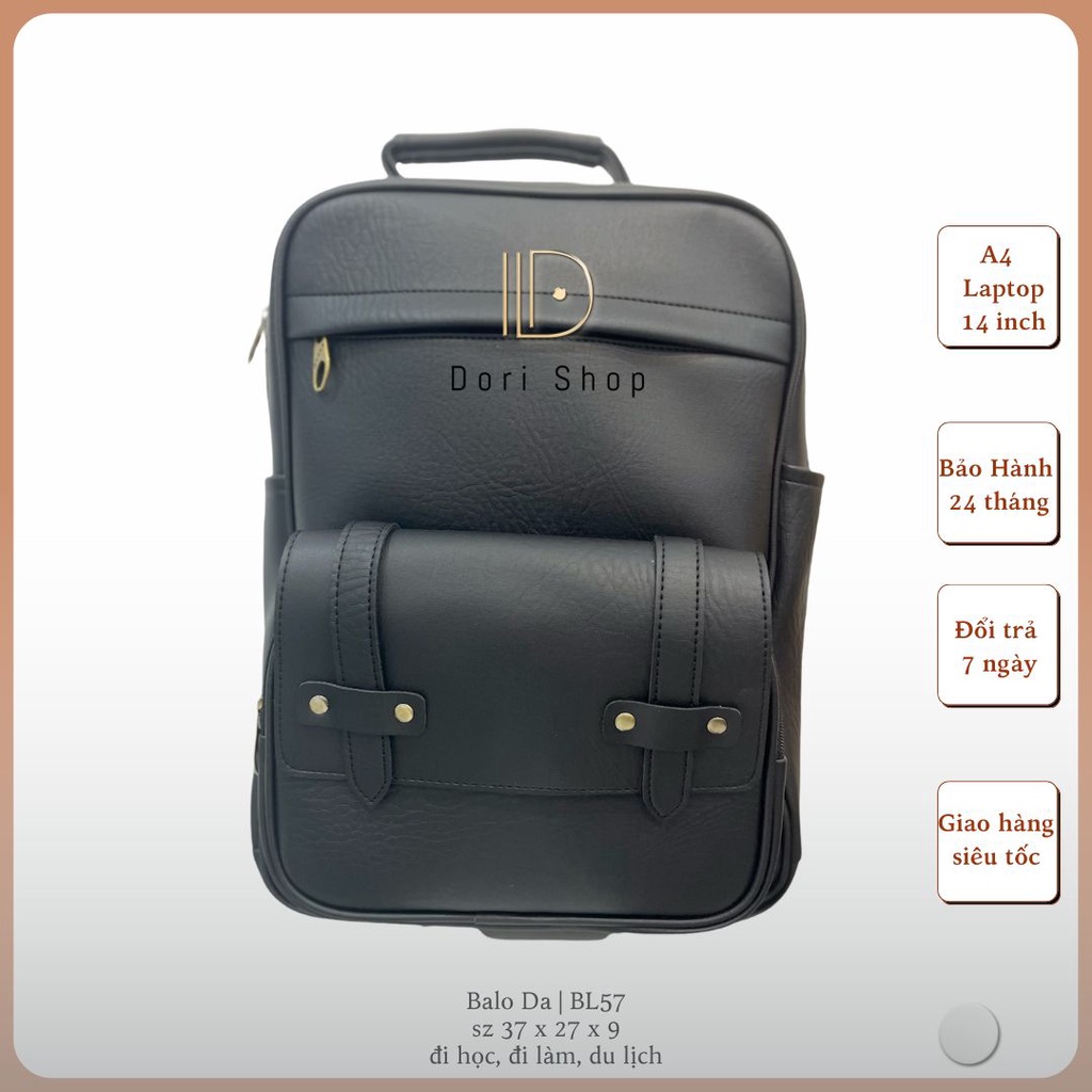 Balo Da laptop 15in, Ba lô công sở Dori Shop