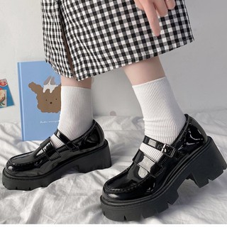 (FREESHIP-SẴN MÀU TRẮNG SIZE 39) GIÀY DA MŨI TRÒN ĐẾ CAO - GIÀY OXFORD NỮ 2021