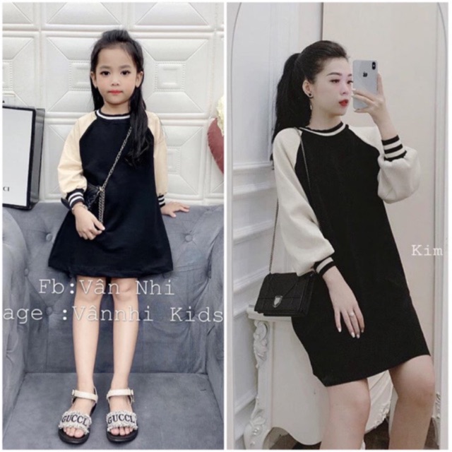 VÁY SUÔNG UMI TAY BE BO KẺ CHO MẸ VÀ BÉ | BigBuy360 - bigbuy360.vn