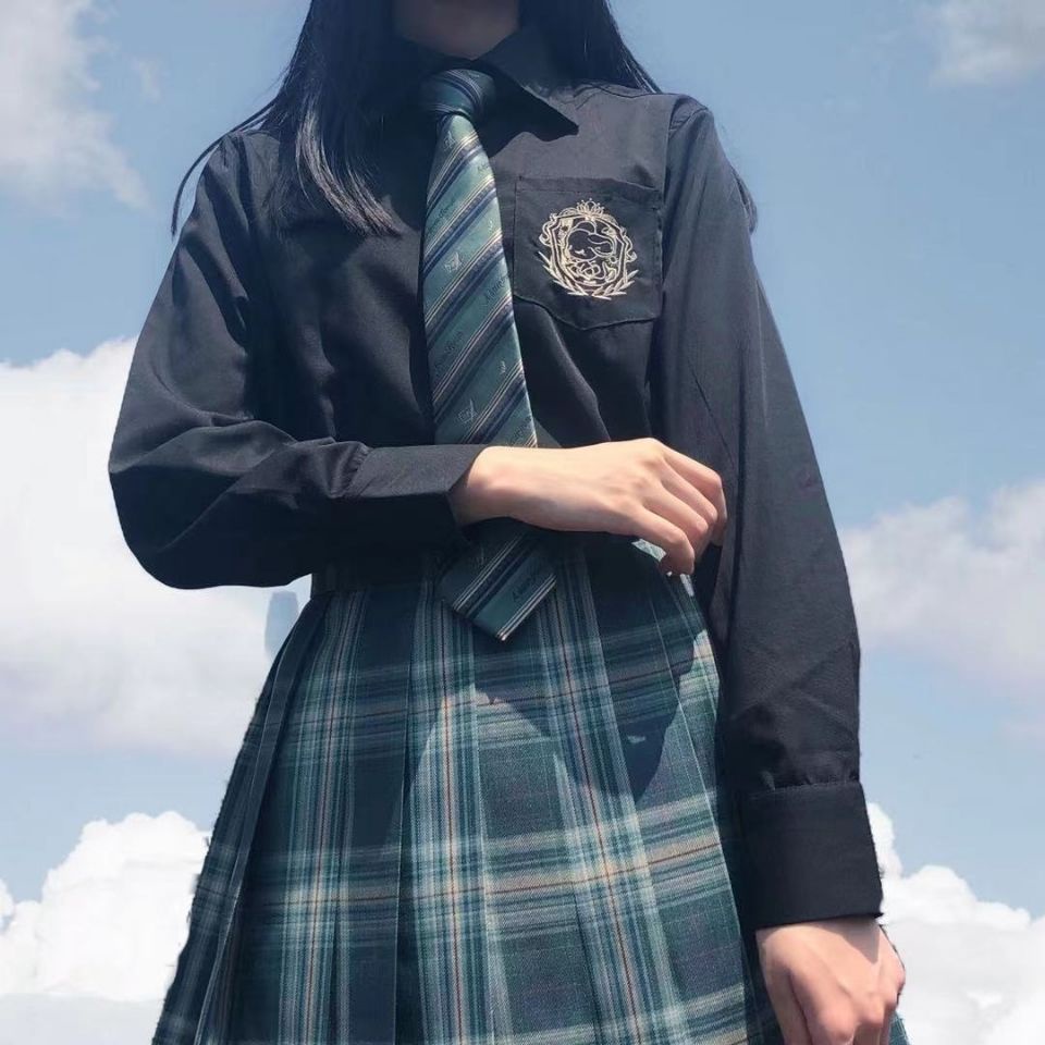 Áo blouse BL tay dài/ngắn đồng phục Seifuku túi thêu bé chuột