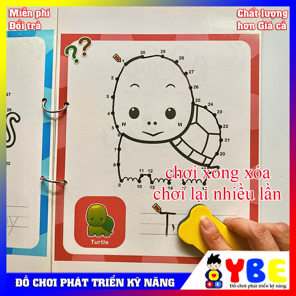 Đồ chơi tập viết và vẽ theo số chủ đề động vật vừa chơi vừa học phát triển kỹ năng học liệu montessori cho bé 2-6 tuổi