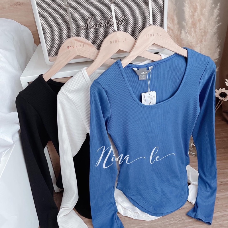 Áo cổ vuông tay dài Lai Bầu body NTN