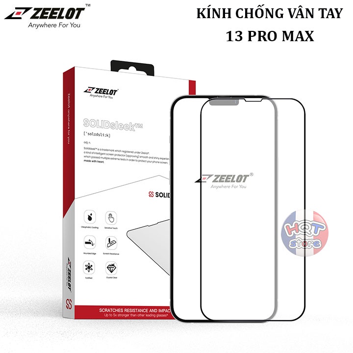 Kính chống vân tay ZEELOT SOLIDsleek Anti Glare cho IP 13 Pro Max