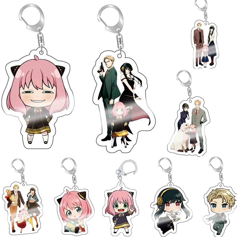 Móc Khóa Nhựa Acrylic Hai Mặt Hóa Trang Nhân Vật Anime Loid Forger Anya Forger Yor Forger