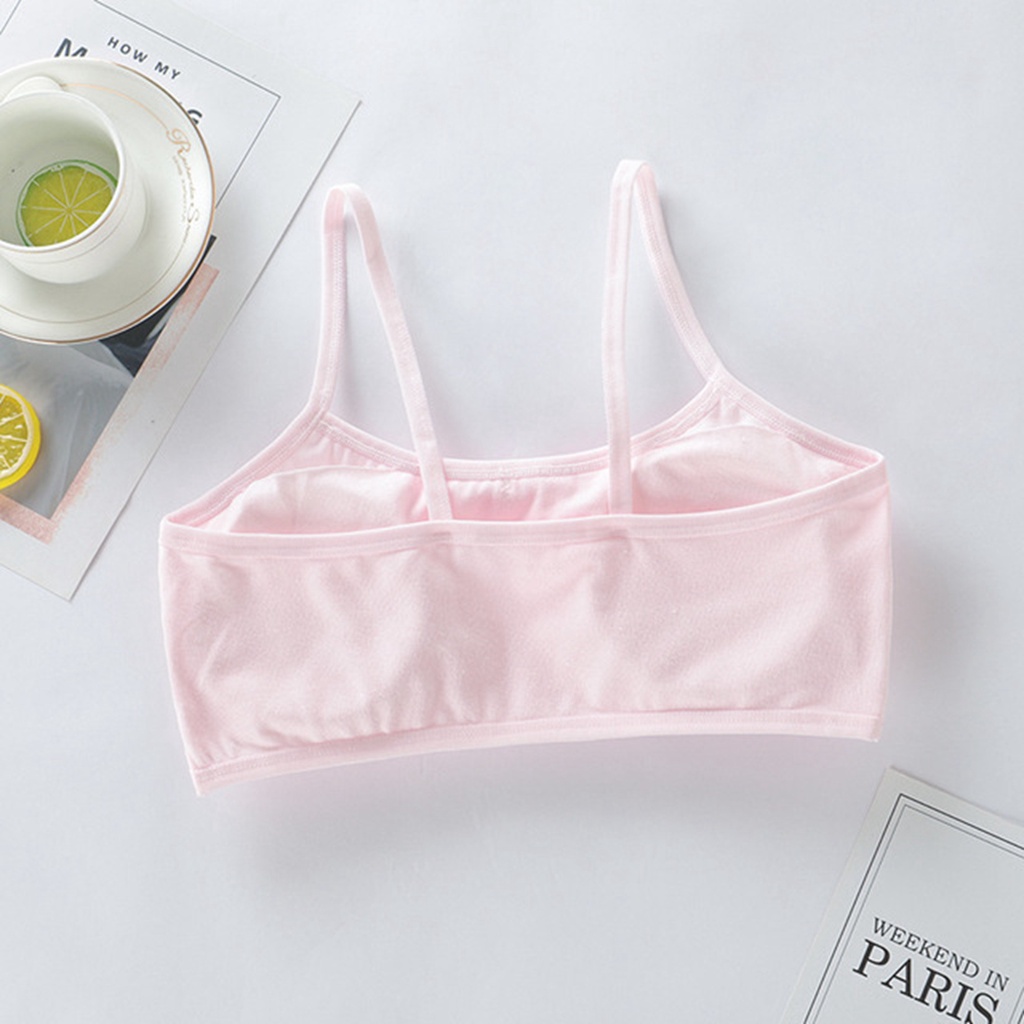 Áo ngực cotton màu trơn thoải mái dành cho bé gái