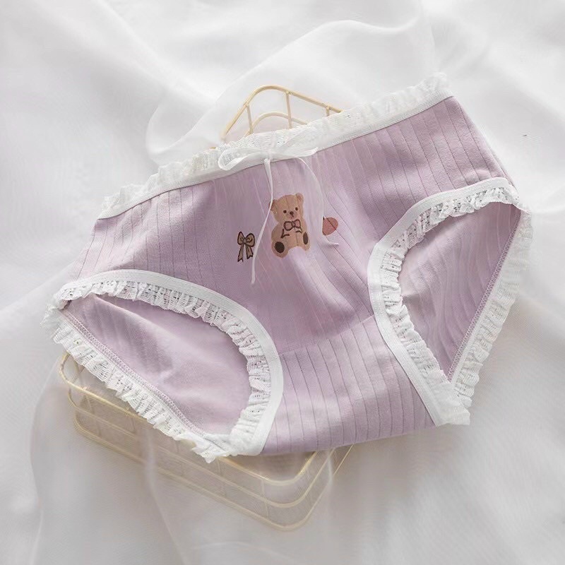 SÉT 10 QUẦN CHÍP GẤU COTTON ĐÍNH NƠ MẪU MỚI 0739