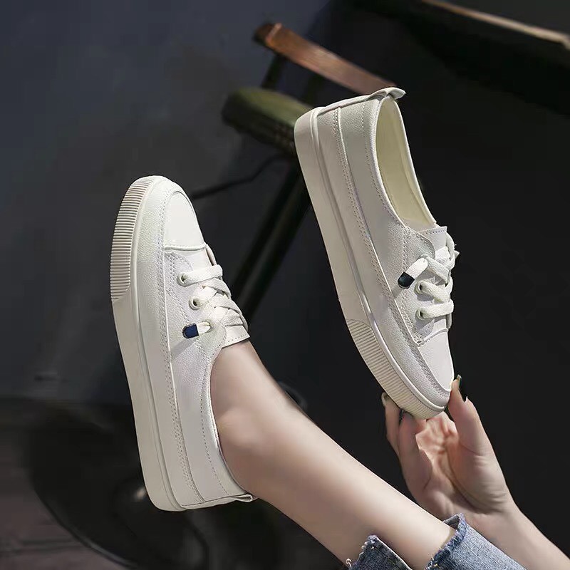 [QUÀ TẶNG DÂY BUỘC TÓC HOA CÚC BẠN NHÉ] Giày Slip On, Giày Trắng Đi nhẹ và Thoáng chân