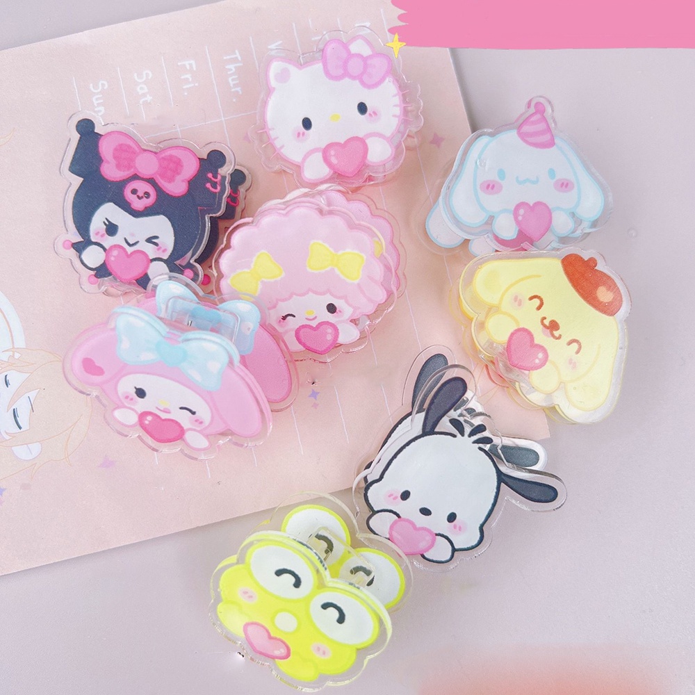 SANRIO Kẹp Giữ Giấy/Tài Liệu Bằng Acrylic Hình Melody Kuromi Hoạt Hình Cho Văn Phòng