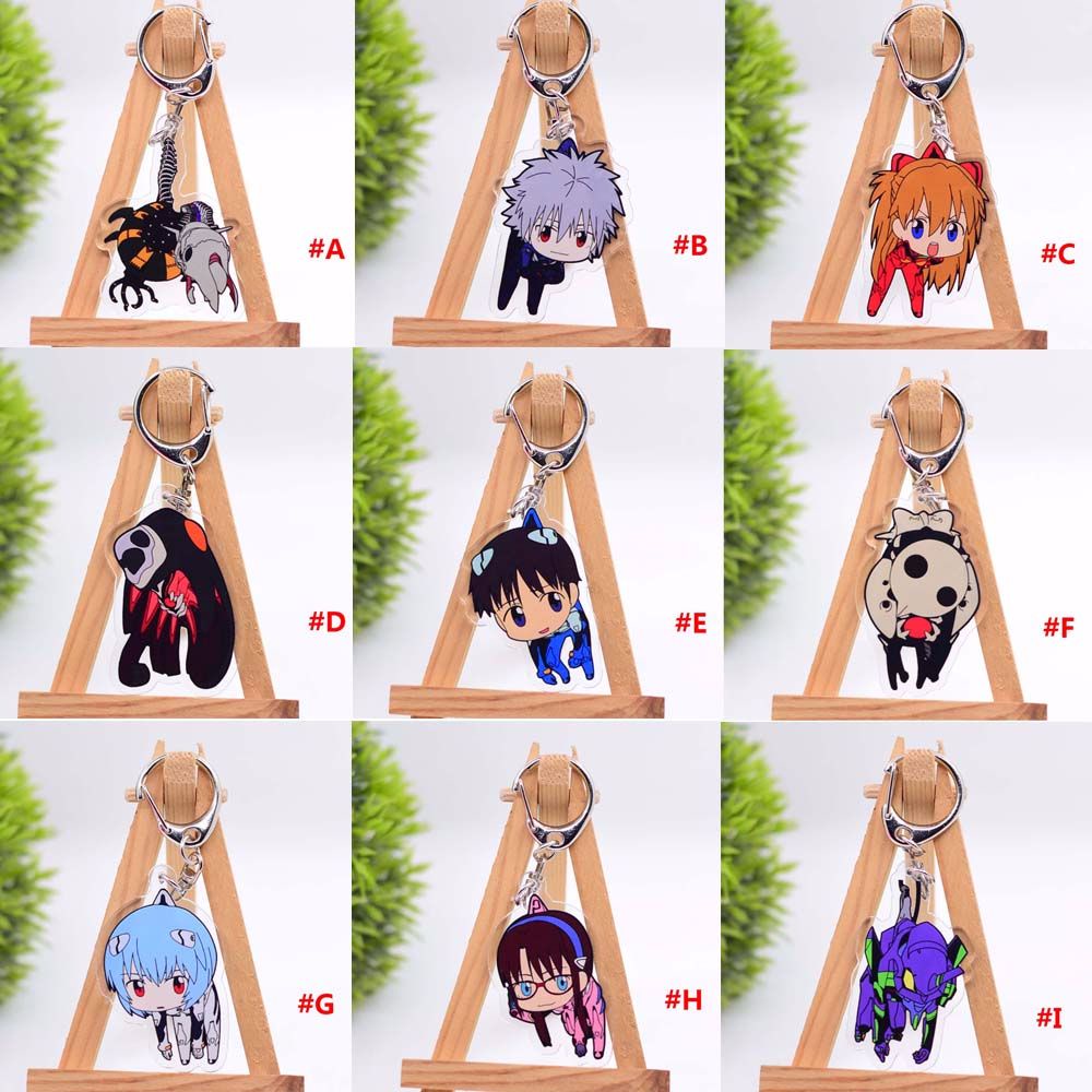Móc khóa nhựa acrylic hình nhân vật anime Evangelion Ayanami Rei nhiều kiểu dễ thương