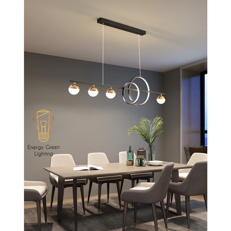 Đèn Thả 6 Bóng Energy Green Lighting DGT-2096 Vàng ,DGT-1508 Đen - 3 Chế Độ Ánh Sáng - Decor Trang Trí Phòng Ăn,Khách