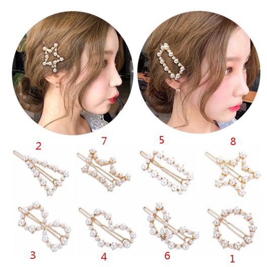ELEN-Kẹp tóc ngọc trai kiểu Hàn Quốc