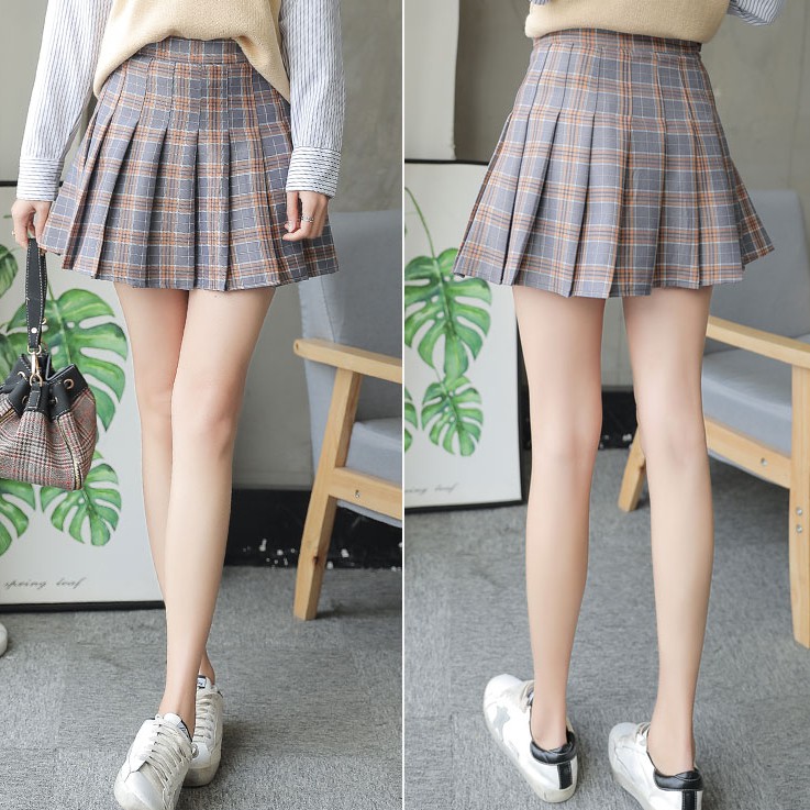 (Hàng có sẵn S-2XL) Chân váy tennis kẻ caro Hàn Quốc loại 1 có lót xịn (túi zip) | BigBuy360 - bigbuy360.vn
