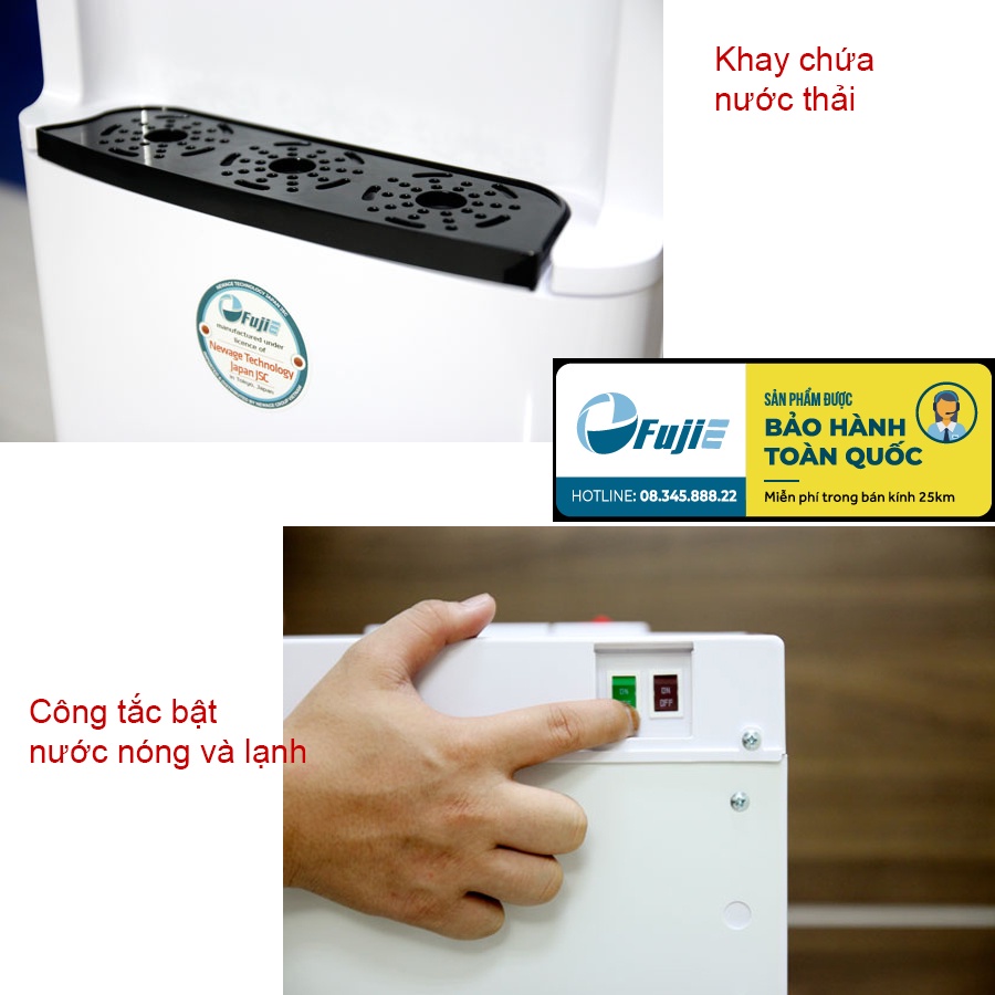 Cây nước nóng lạnh bình âm nhập khẩu FujiE WD6500C, máy nước uống nóng lạnh Block tự động ngắ- Chính hãng bảo hành 2 năm