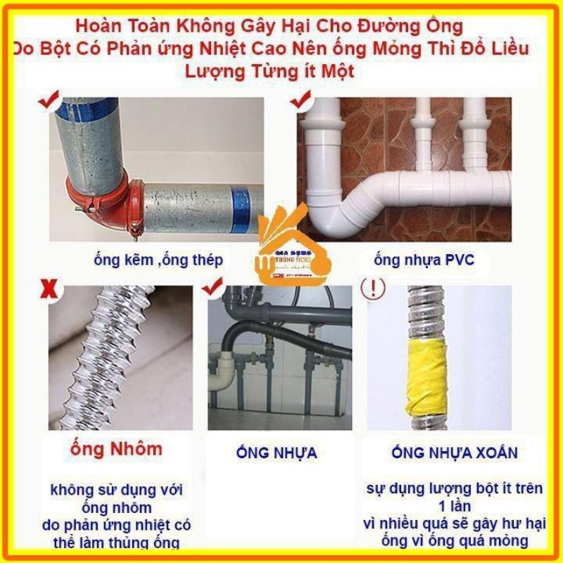 (Loại Mạnh) Bột Thông Tắc Cống, Bồn Rửa Măt, Bồn Cầu - Công Nghệ Nhật Bản