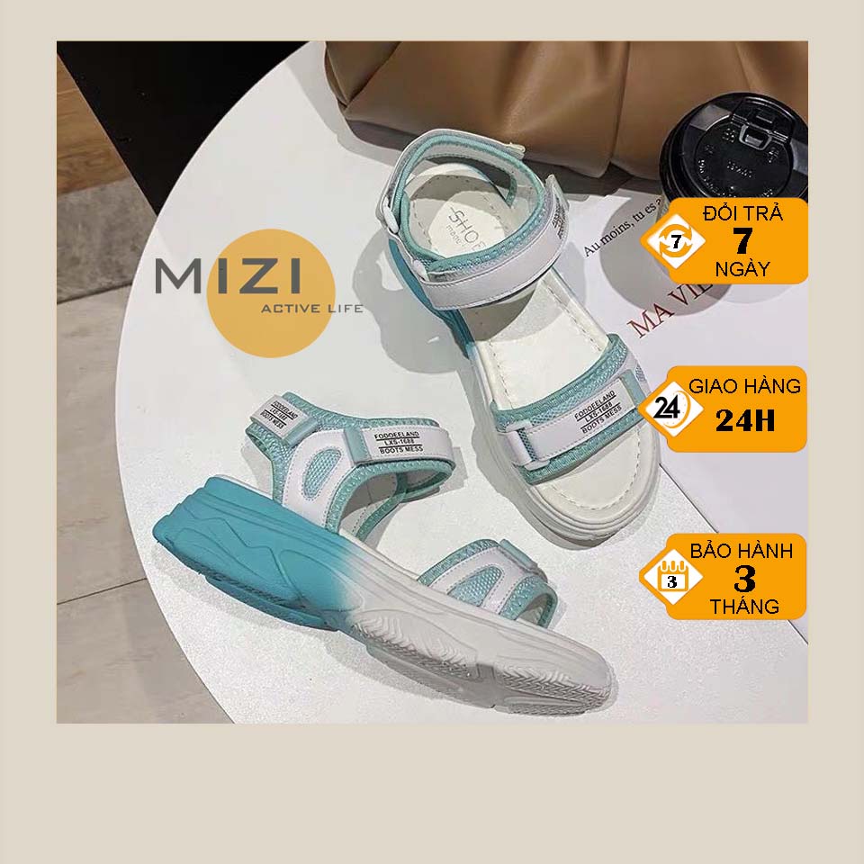Dép sandal nữ đi học, dép quai hậu đế cao 3 phân Hàn Quốc giá rẻ Mizi SD97