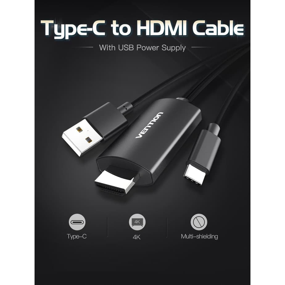 Cáp Chuyển Đổi Tn694 Vention CER USB Type C Sang HDMI Thunderbold 3 MHL