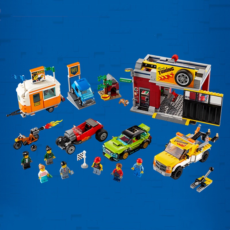Đồ chơi Lắp ráp Mô hình 11535 Trạm Sửa Xe Thành Phố Legoing City Tuning Workshop