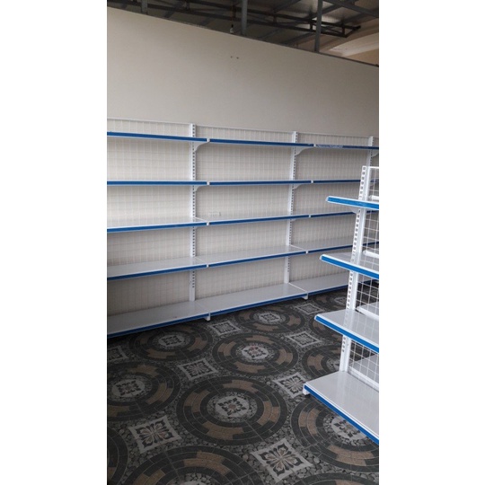 Kệ siêu thị đơn 1 mặt dài 70cm x rộng 40cm x Cao 120cm x 3 tầng