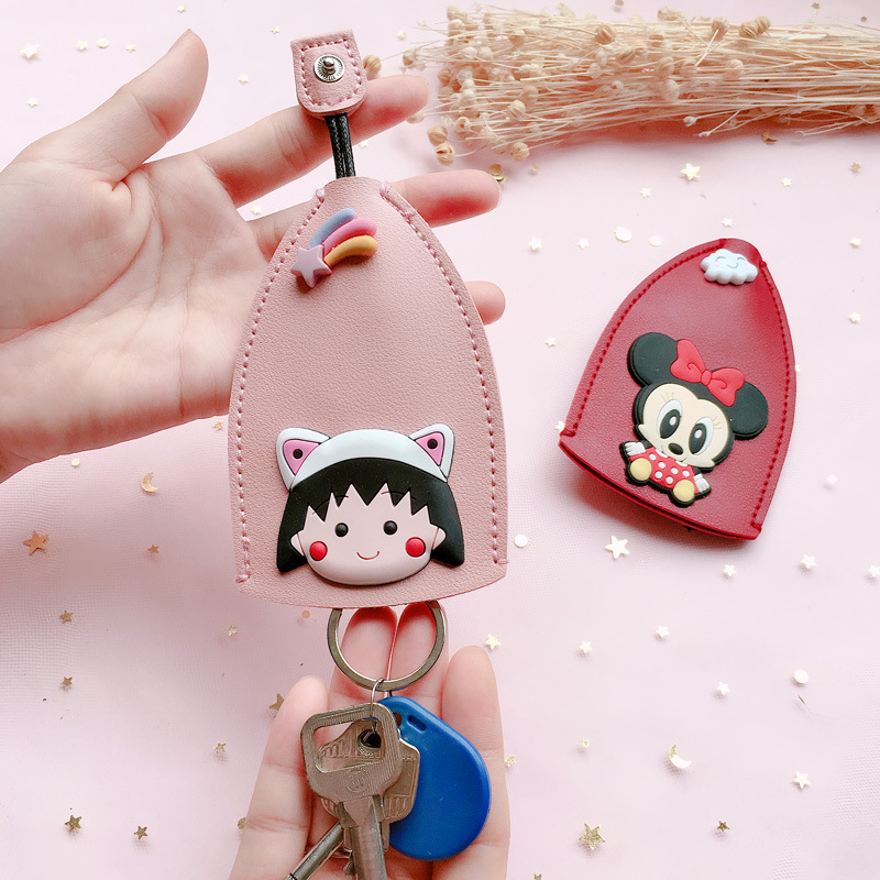 【⚡Vỏ Da PU Bảo Vệ Chìa Khóa Xe Hơi Họa Tiết Cầu Vồng Dễ Thương