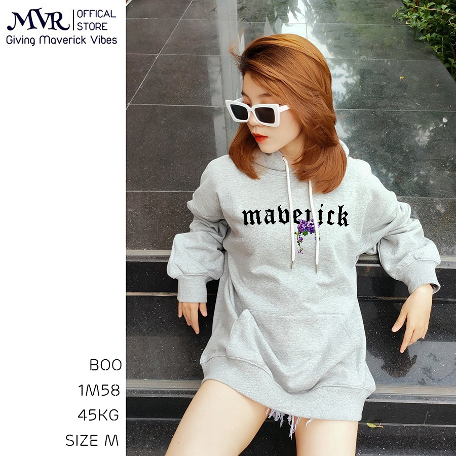 Áo khoác ấm hoodie nam nữ Maverick Hoa Thạch Thảo xanh đen xám localbrand MVR vải cotton nỉ da cá dầy MVRTH19122005