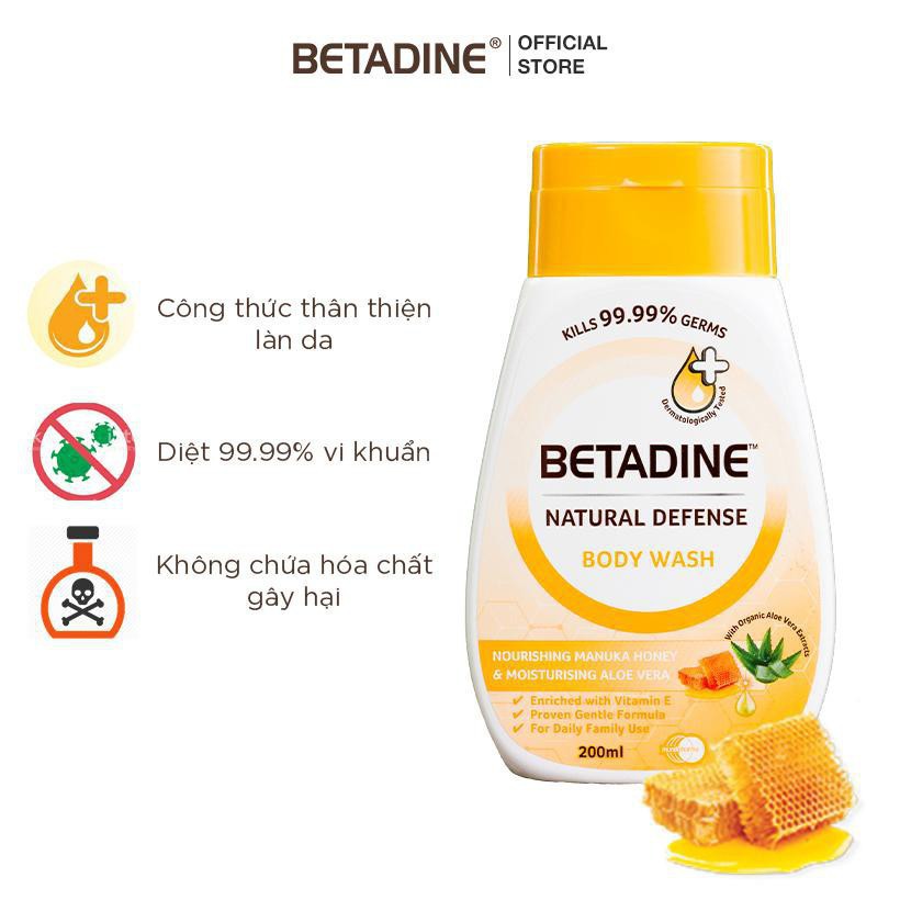 Sữa tắm Betadine Natural Defense chai 500ml date 8/2021 | BigBuy360 - bigbuy360.vn