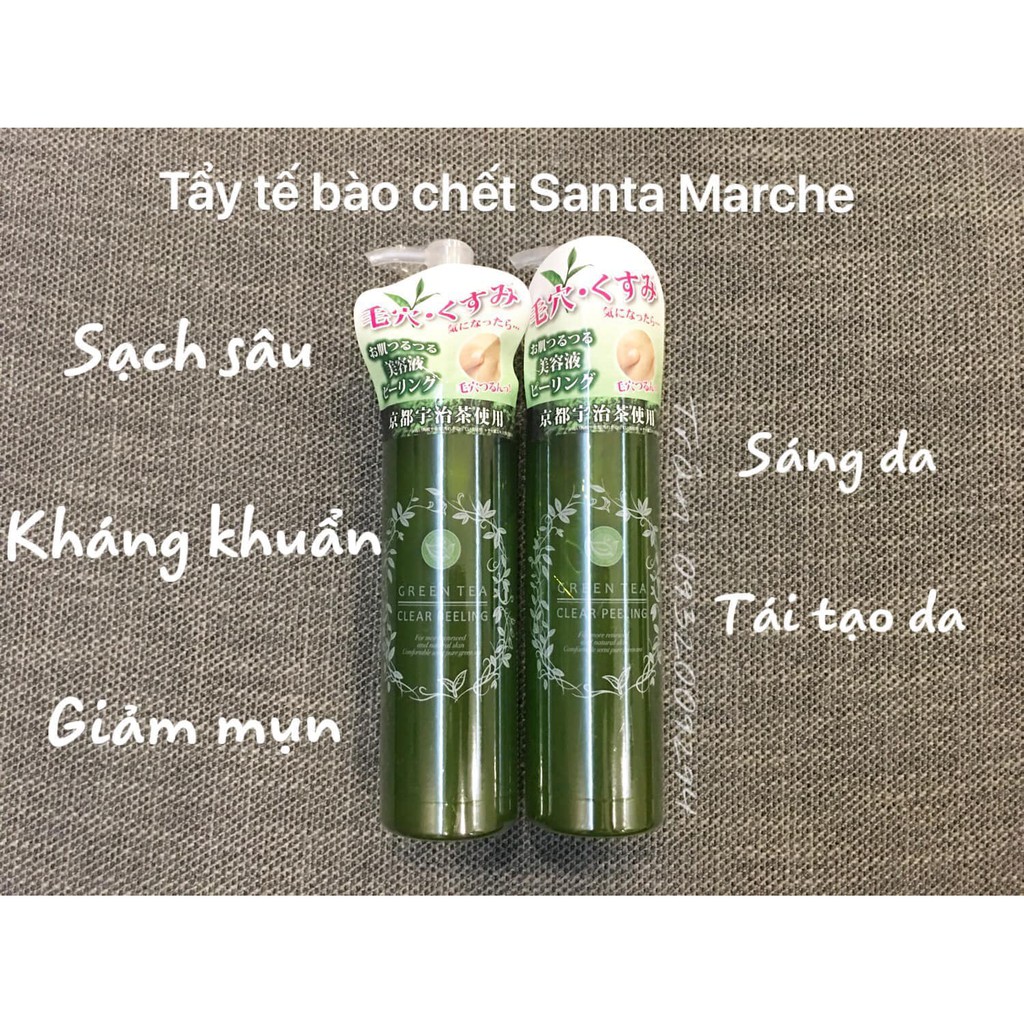 (Mẫu mới nhất) Tẩy da chết trà xanh Santa Marche Green Tea Clear Peeling 200ml