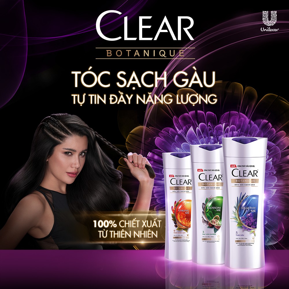 [HB GIFT] Clear Botanique 5 Tinh Dầu Dầu Gội Sạch Gàu 180g