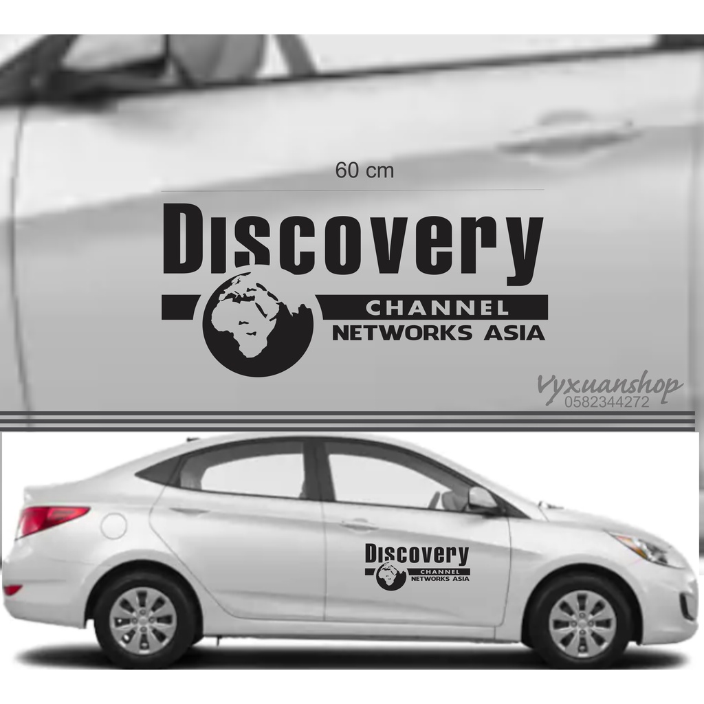 Tem Discovery kích thước lớn dán nắp capo xe ô tô, decan trang trí thân xe ô tô, che vết xước