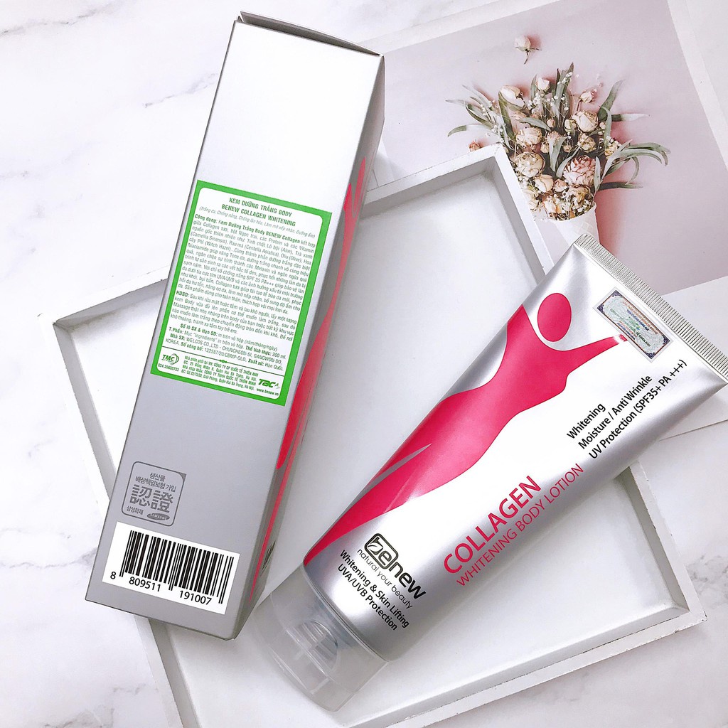 Combo 2 tuýp kem dưỡng thể trắng da toàn thân BODY COLLAGEN BENEW Hàn quốc 200ml/Chai- HÀNG CHÍNH HÃNG