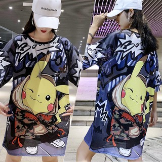 Áo Thun Tay Ngắn In Hình Pikachu Quyến Rũ Trẻ Trung Hợp Thời Trang
