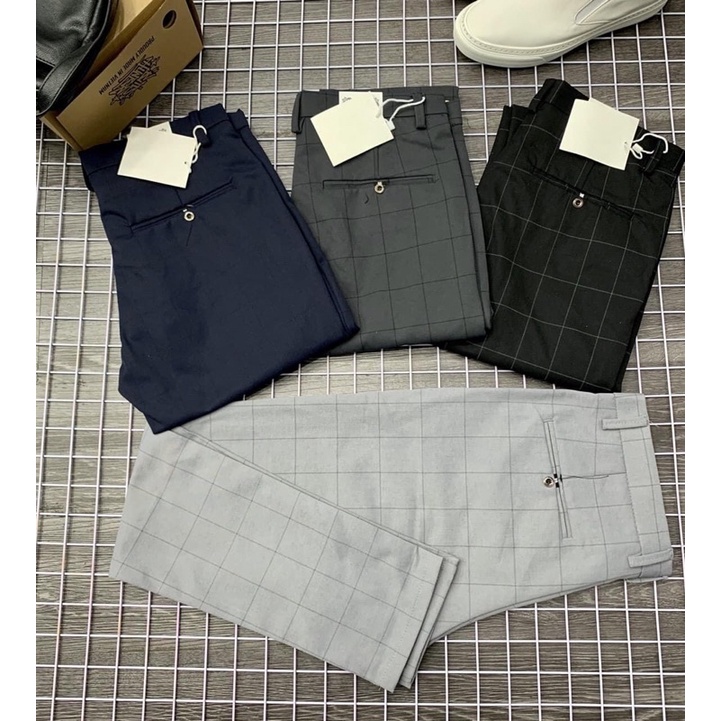 Quần Tây Caro dài nam thời trang vải cotton co giãn 2 chiều ko ra màu ,ko xù lông
