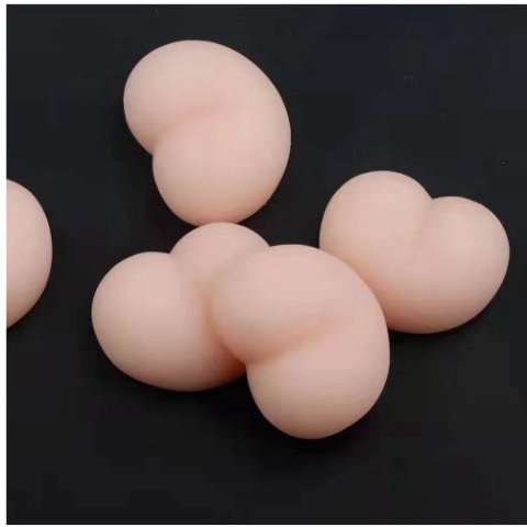 Hình dán mông đào silicon 2 hình dùng dán điện thoại trang trí giải tri Mochi squishy hình cái mông