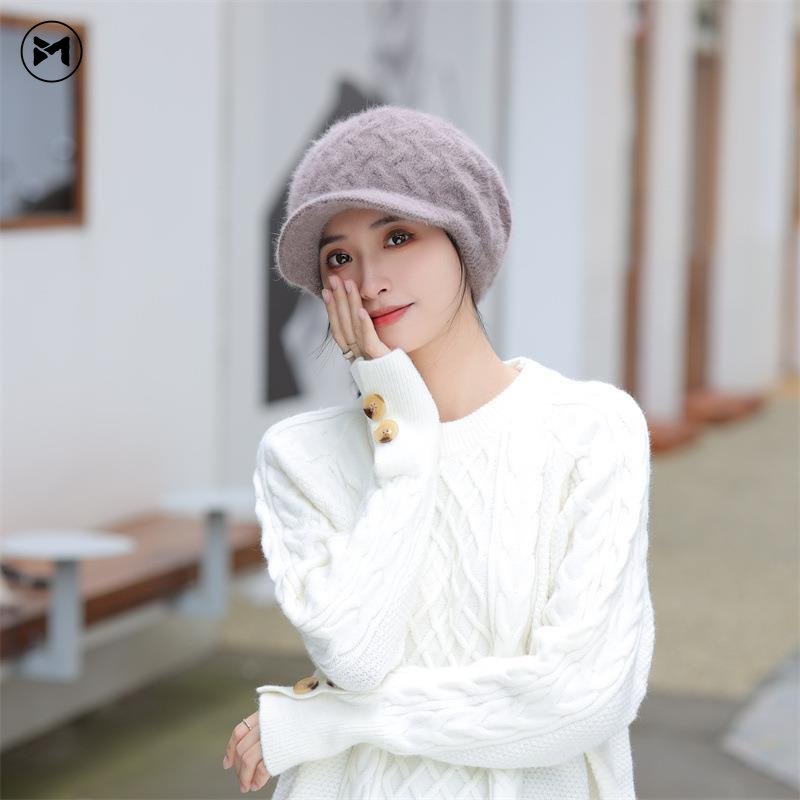 Mũ Mỏ Vịt Dệt Kim Bảo Vệ Tai Chống Lạnh Mùa Thu Đông Phiên Bản Hàn Quốc Cho Nam Và Nữ Khi Chạy Bộ Ngoài Trời