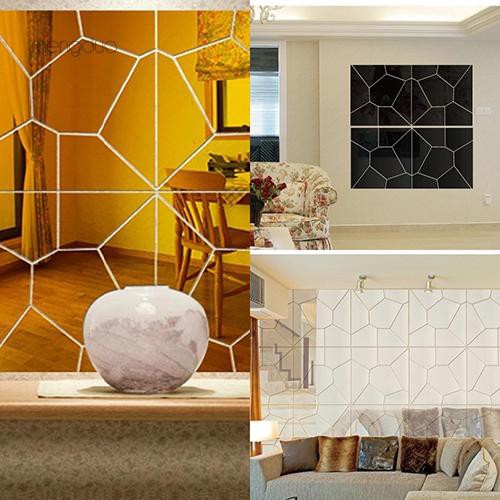 Giấy dán tường chất liệu Acrylic tráng gương màu bạc dùng để trang trí nhà