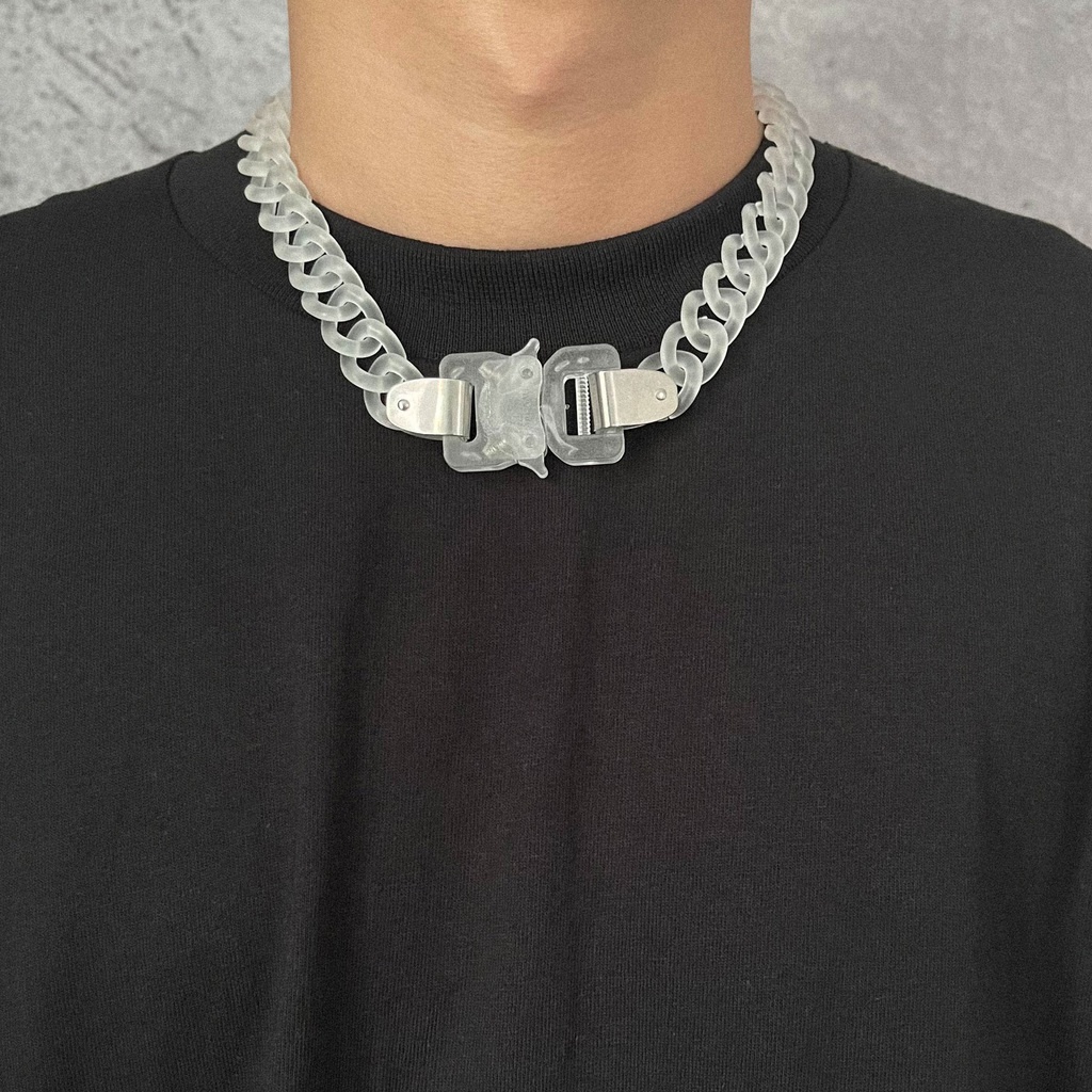 Vòng Cổ Nhựa PVC Trong Suốt Đa Năng Phong Cách Hiphop Đường Phố Cho Nam Nữ