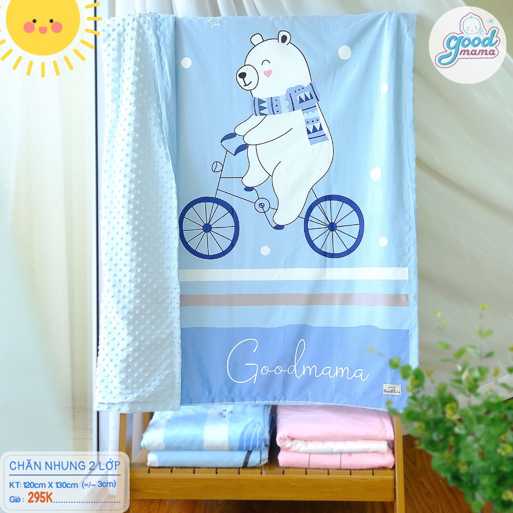 [Mã LTBAUAB6 giảm 7% đơn 99K] Chăn Nhung Goodmama Kích Thước 120x130cm