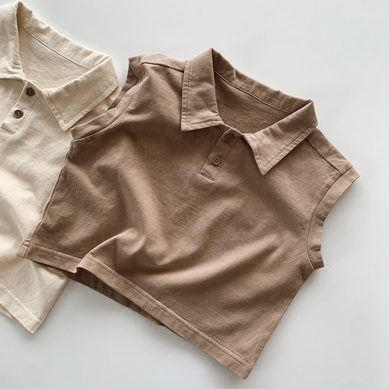 [Babycat] Hàng Có Sẵn Áo Thun Ba Lỗ Cotton Trơn Dễ Phối Đồ Phong Cách Nhật Bản Hàn Quốc Cho Bé Trai Và Bé Gái