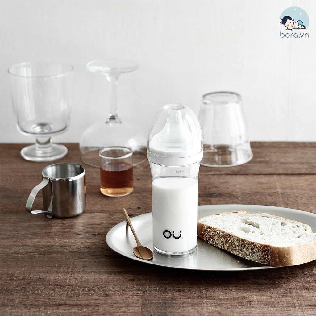 Bình sữa OU wish 140ml 260ml Hàn Quốc [Được chọn núm, tặng nắp bình]