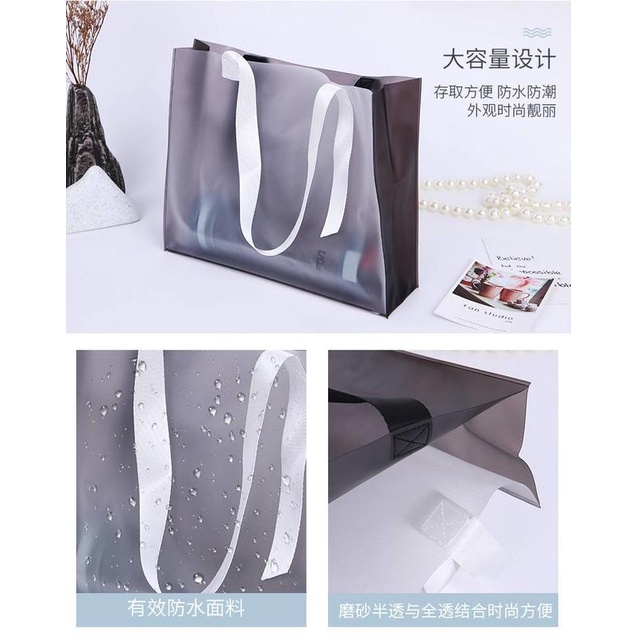 Túi nhựa PVC trong suốt đựng quần áo mua sắm tiện dụng
