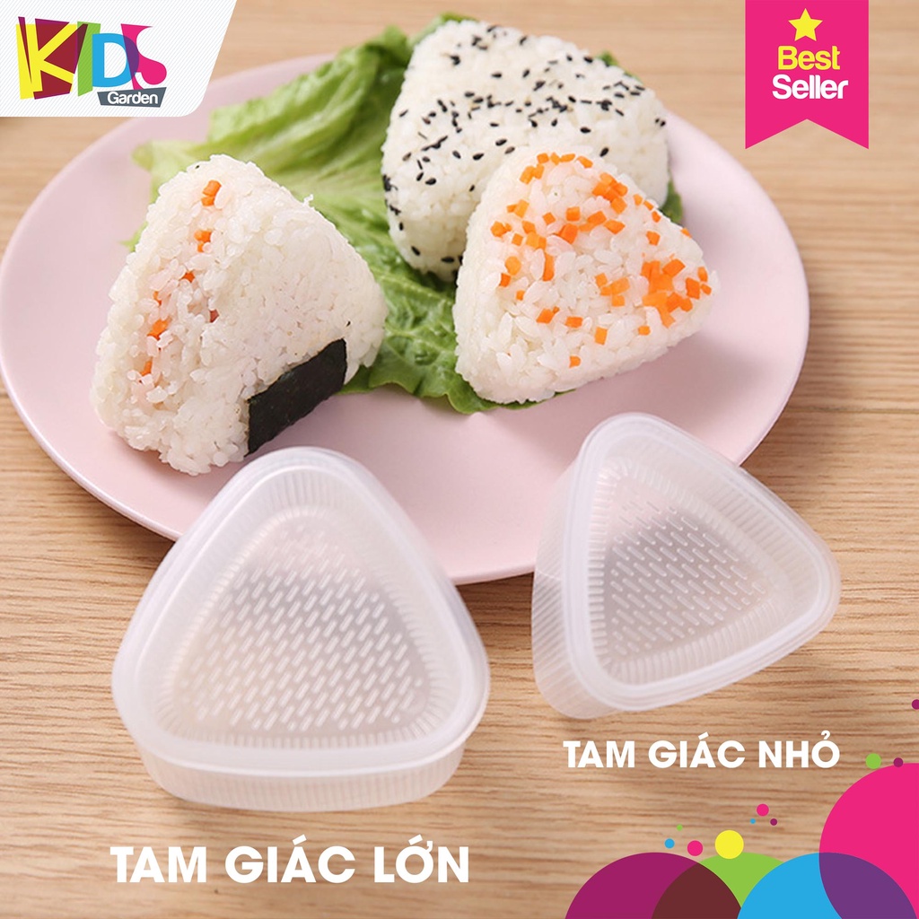 Khuôn làm cơm nắm bento khuôn cơm cho bé hình tam giác làm sushi onigiri nhật bản giúp trẻ ăn dặm NCDC03-SET4KHUON