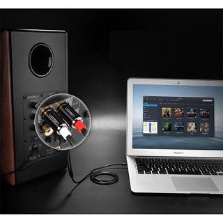 Dây Audio 3,5mm ra 2 đầu RCA dài 1M UGREEN 10749